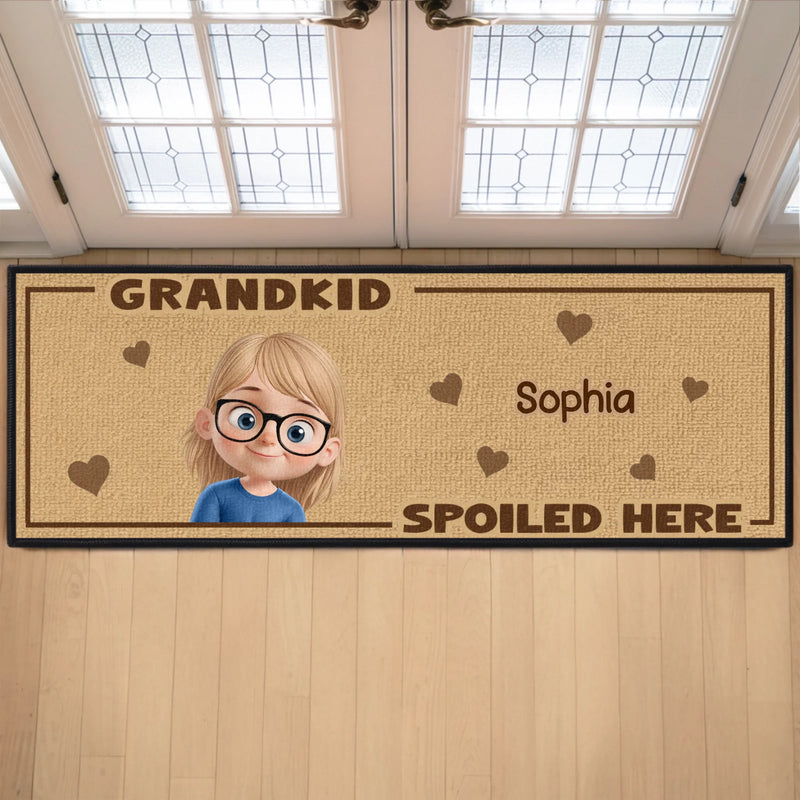 Custom Runner Rug - Personalized Birthday Gifts For Grandpa, Grandma - Small Feet, Big Love, Happy home