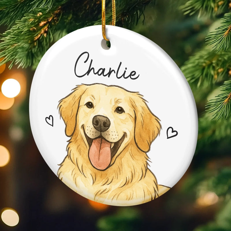 Custom Photo Ceramic Ornament - Personalized Christmas Birthday Gifts For Dog Cat Lovers, Dog Dad And Mom, Cat Owners - One Paw Closer To Pure Joy