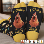Custom Name Funny Chicken Gifts for Chicken Lovers - Personalized Middle Tube Socks