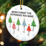 Custom Ceramic Ornament - Personalized Christmas Birthday Gifts For Coworker, Work Bestie - Never Forget The Difference You Make