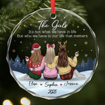 Custom Circle Glass Ornament - Personalized Best Friend Christmas Birthday Gifts For Women, Besties, Sisters, BFF - Friendship Hits Different