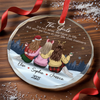 Custom Circle Glass Ornament - Personalized Best Friend Christmas Birthday Gifts For Women, Besties, Sisters, BFF - Friendship Hits Different
