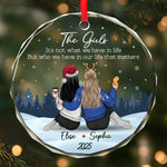Custom Circle Glass Ornament - Personalized Best Friend Christmas Birthday Gifts For Women, Besties, Sisters, BFF - Friendship Hits Different