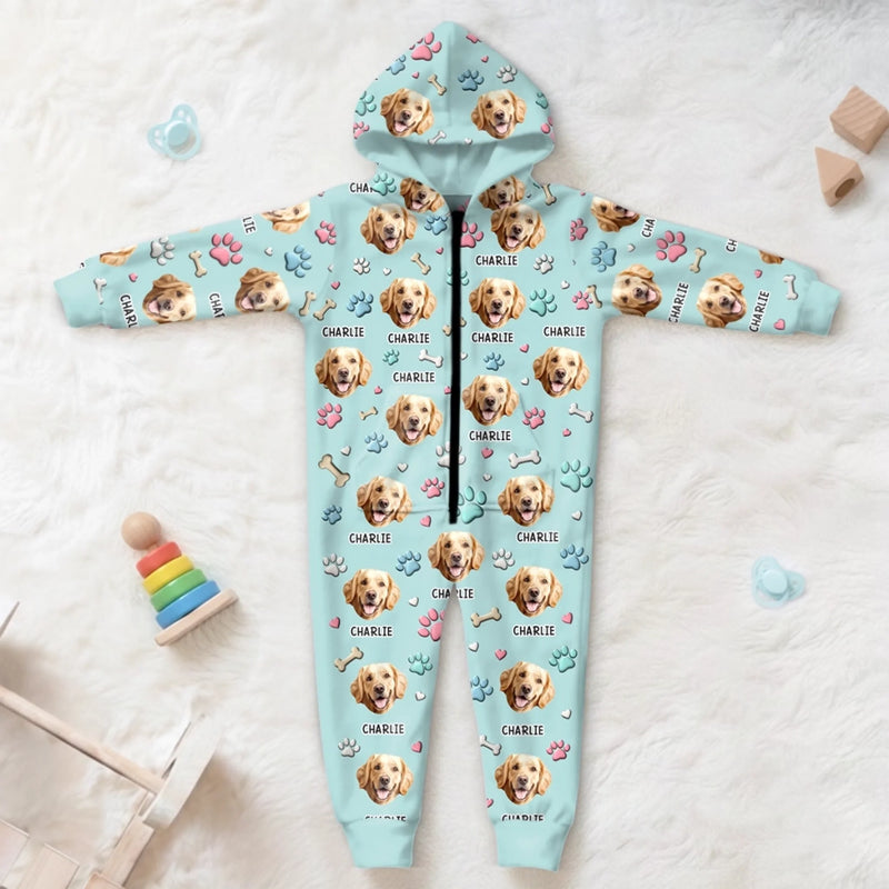 Custom Photo Kids Onesie - Personalized Christmas Birthday Gifts For Dog Cat Lovers, Dog Dad And Mom, Cat Owners - Paws, Love And Matching Vibes