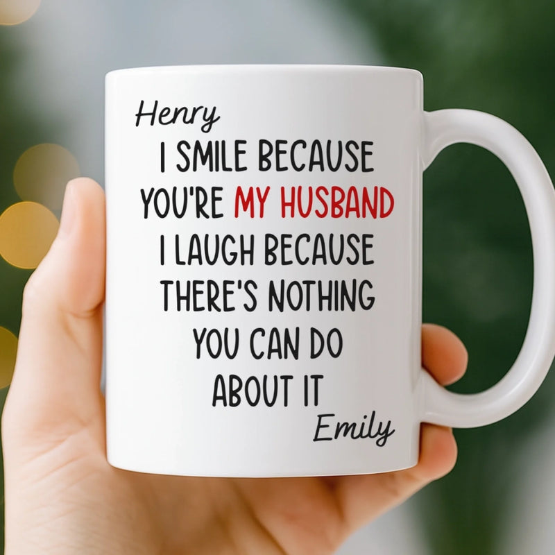 Custom Mug - Personalized Anniversary Christmas Wedding Gifts For Husband And Wife, Him And Her - Wife Life Chose Me