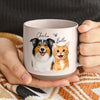 Custom Photo Printed Pottery Mug - Personalized Birthday Gifts For Dog Cat Lovers, Dog Dad And Mom, Cat Owners - Pets Are Family