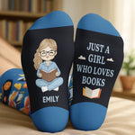 Custom Kids Crew Socks - Personalized Bookish Gifts For Book Lovers, Bookworms, Readers - Bookworm At Rest