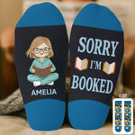 Custom Kids Crew Socks - Personalized Bookish Gifts For Book Lovers, Bookworms, Readers - Bookworm At Rest