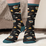 Custom Crew Socks - Personalized Bookish Gifts For Book Lovers, Bookworms, Readers - Tea, Books, Repeat