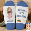 Custom Crew Socks - Personalized Bookish Gifts For Book Lovers, Bookworms, Readers - Adventures Inside These Pages