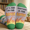Custom Dumpster Fire Crew Socks - Personalized Funny Gifts For Coworker, Work Bestie - Thriving In Our Daily Chaos