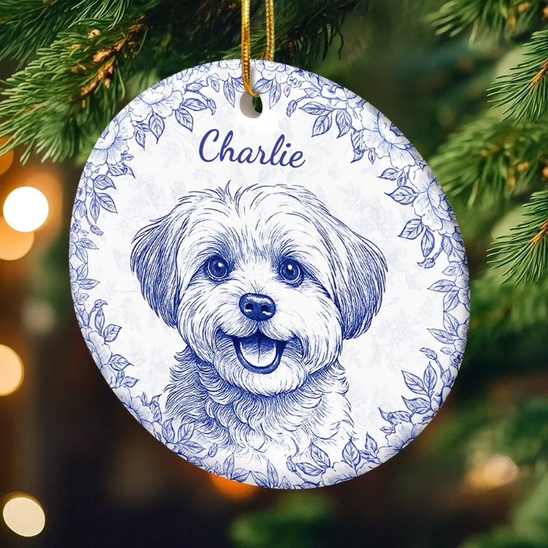 Custom Photo Ceramic Ornament - Personalized Christmas Birthday Gifts For Dog Cat Lovers, Dog Dad And Mom, Cat Owners - Little Paws, Forever Love