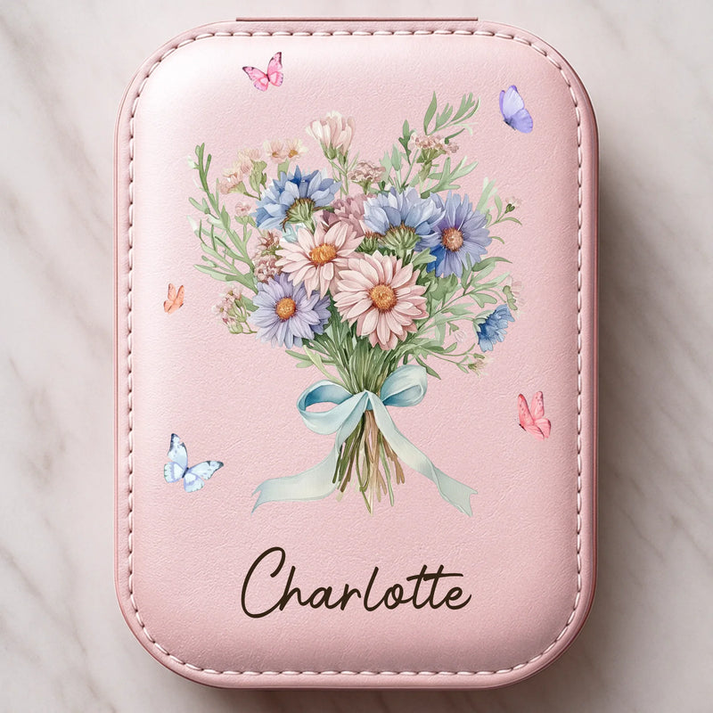 Flowers Grow, And So Will You - Family Personalized Custom Jewelry Box LED Makeup - Gift For Women