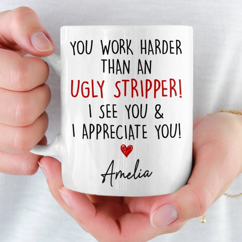 Custom Mug - Personalized Birthday Gifts For Coworker, Work Bestie - Chaotic But Productive