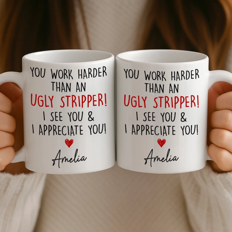 Custom Mug - Personalized Birthday Gifts For Coworker, Work Bestie - Chaotic But Productive