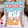 Custom Baseball Blanket - Personalized Birthday Baseball Gifts For Baseball Lovers, Sports Fans, Sports Lovers - Home Run Energy