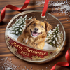 Custom Photo Circle Glass Ornament - Personalized Christmas Birthday Gifts For Dog Cat Lovers, Dog Dad And Mom, Cat Owners - Life Feels Better With Pets