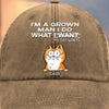 Custom Vintage Washed Denim Baseball Cap - Personalized Birthday Gifts For Cat Lovers, Cat Mom And Dad - Purr More Stress Less