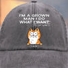 Custom Vintage Washed Denim Baseball Cap - Personalized Birthday Gifts For Cat Lovers, Cat Mom And Dad - Purr More Stress Less