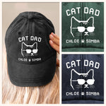 Custom Vintage Washed Denim Baseball Cap - Personalized Birthday Gifts For Cat Lovers, Cat Mom And Dad - Certified Cat Dad
