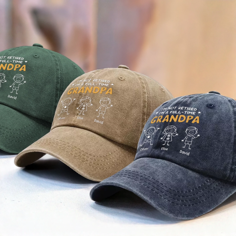 Custom Vintage Washed Denim Baseball Cap - Personalized Birthday Gifts For Dad, Grandpa - Your Love Leads Our Journey