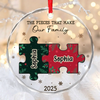 Custom Circle Glass Ornament - Personalized Christmas Birthday Gifts For Mom, Dad, Brother, Sister, Kids - Where Love Stays Forever