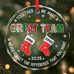 Custom Circle Glass Ornament - Personalized Christmas Birthday Gifts For Coworker, Work Bestie - Together We Make A Great Team