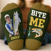 Custom Photo Crew Socks - Personalized Christmas Birthday Fishing Gifts For Fisherman - Professional Line Caster