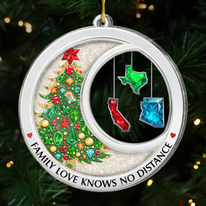 Custom Long Distance Acrylic Ornament - Personalized Christmas Birthday Gifts For Mom, Dad, Brother, Sister, Kids - A Constellation Of Home