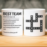 Custom Scrabble Mug - Personalized Birthday Gifts For Coworker, Work Bestie - Workdays Are Better With You