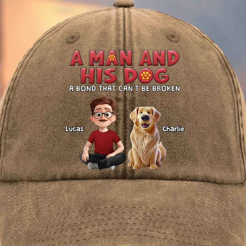 Custom Vintage Washed Denim Baseball Cap - Personalized Christmas Birthday Gifts For Dog Lovers, Dog Dad And Mom - My Ride Or Woof