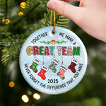 Custom Ceramic Ornament - Personalized Christmas Birthday Gifts For Coworker, Work Bestie - You Make Work Better