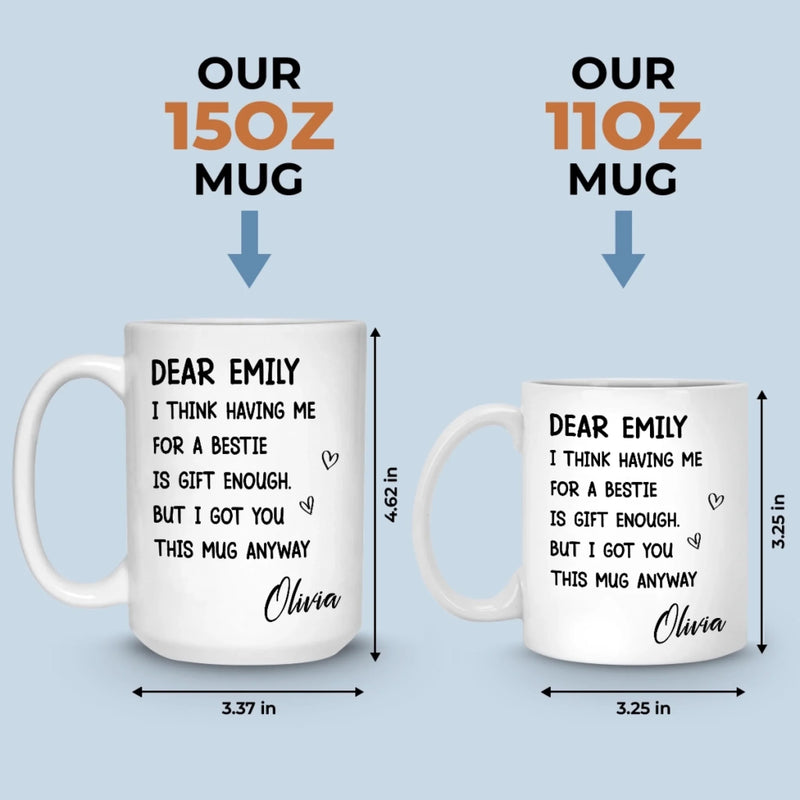 Custom Mug - Personalized Best Friend Birthday Gifts For Women, Besties, Sisters, BFF - You Are My Everyday Joy