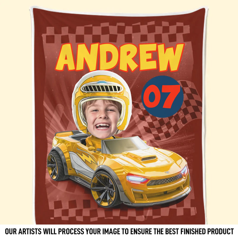 Custom Photo Blanket - Personalized Birthday Gifts For Kids - Racing My Own Way