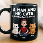 Custom Black Mug - Personalized Birthday Gifts For Cat Lovers, Cat Mom And Dad - Happiness Has Whiskers