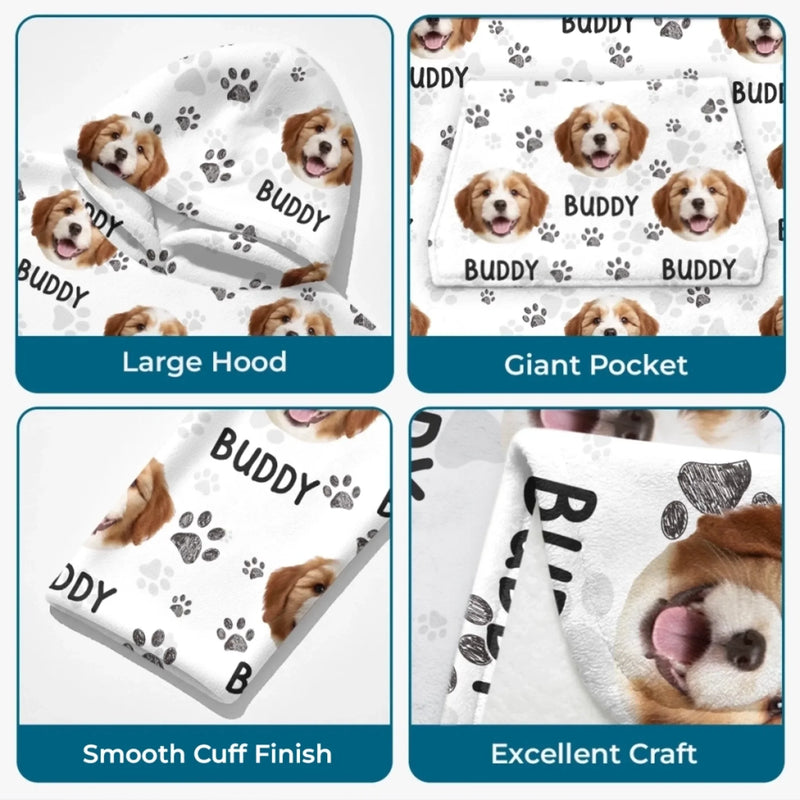 Custom Photo Wearable Blanket With Pet Pocket - Personalized Christmas Birthday Gifts For Dog Cat Lovers, Dog Dad And Mom, Cat Owners - For The Mum Whose Heart Has Paws