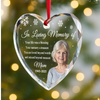 Custom Photo Heart Glass Ornament - Personalized Christmas Memorial Sympathy Gifts For Loss Of Mom, Dad - I Carry You In My Heart