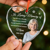 Custom Photo Heart Glass Ornament - Personalized Christmas Memorial Sympathy Gifts For Loss Of Mom, Dad - I Carry You In My Heart