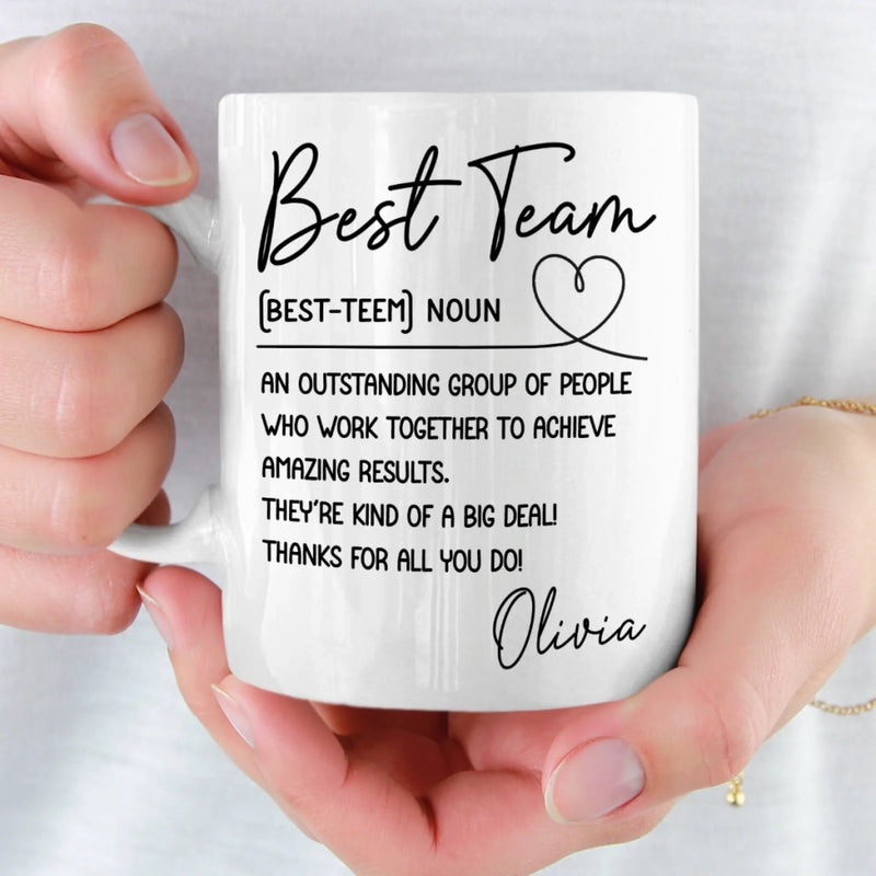 Custom Mug - Personalized Birthday Gifts For Coworker, Work Bestie - Work Feels Lighter With You