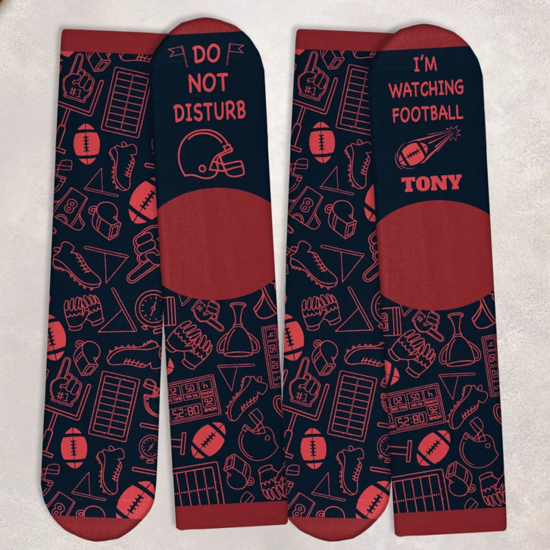 Custom Football Crew Socks - Personalized Christmas Birthday Football Gifts For Football Lovers, Sports Fans, Sports Lovers - Kickoff Is My Therapy