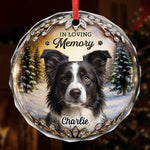 Custom Photo Circle Glass Ornament - Personalized Pet Christmas Memorial Sympathy Gifts For Dog Lovers - Warm Memories Forever Loved