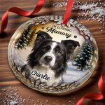 Custom Photo Circle Glass Ornament - Personalized Pet Christmas Memorial Sympathy Gifts For Dog Lovers - Warm Memories Forever Loved