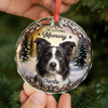 Custom Photo Circle Glass Ornament - Personalized Pet Christmas Memorial Sympathy Gifts For Dogs, Cats - Warm Memories Forever Loved