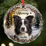 Custom Photo Circle Glass Ornament - Personalized Pet Christmas Memorial Sympathy Gifts For Dog Lovers - Warm Memories Forever Loved