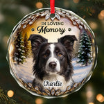 Custom Photo Circle Glass Ornament - Personalized Pet Christmas Memorial Sympathy Gifts For Dog Lovers - Warm Memories Forever Loved