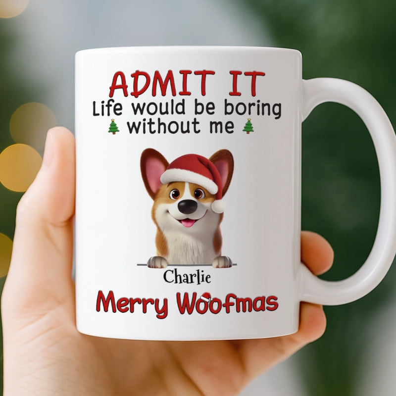 Custom Mug - Personalized Christmas Birthday Gifts For Dog Lovers, Dog Dad And Mom - Santa’s Favorite Troublemaker