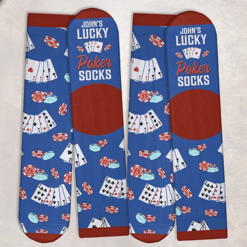 Custom Crew Socks - Personalized Christmas Birthday Poker Gifts For Poker Lovers, Sports Fans, Sports Lovers - Poker Night Champion