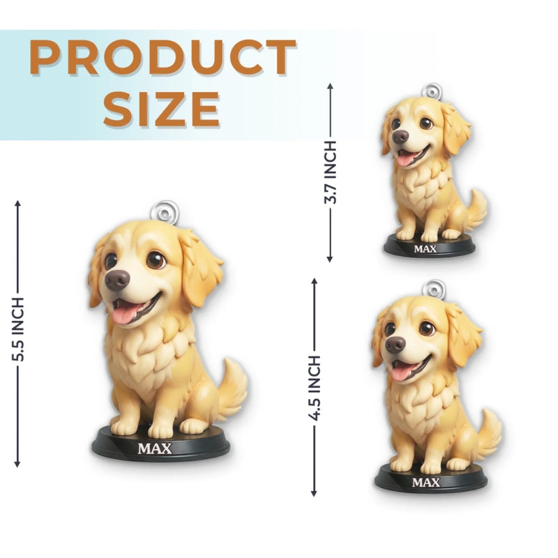Custom Photo Golden Retriever Acrylic Ornament - Personalized Christmas Birthday Gifts For Dog Cat Lovers, Dog Dad And Mom, Cat Owners - Cuteness Overload On The Tree