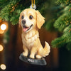 Custom Photo Golden Retriever Acrylic Ornament - Personalized Christmas Birthday Gifts For Dog Cat Lovers, Dog Dad And Mom, Cat Owners - Cuteness Overload On The Tree