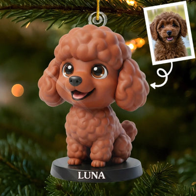 Custom Photo Poodle Acrylic Ornament - Personalized Christmas Birthday Gifts For Dog Cat Lovers, Dog Dad And Mom, Cat Owners - Cuteness Overload On The Tree